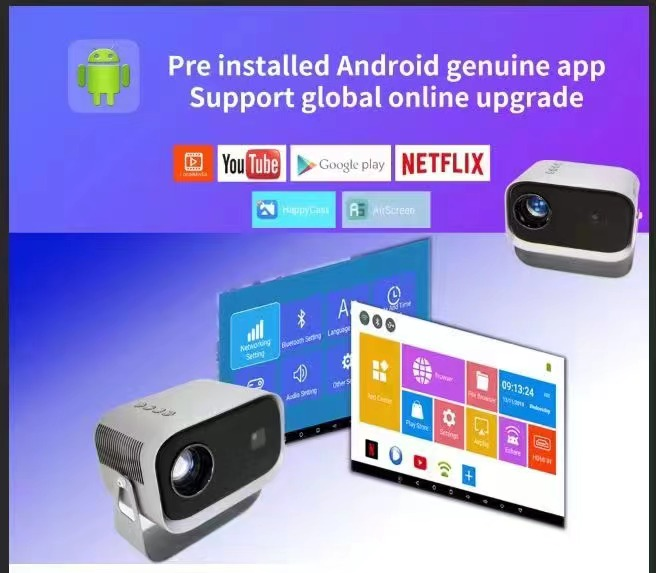 K6 Mini Projector | 720P, Android 9.0, Electric Focus, 150 ANSI Lumens