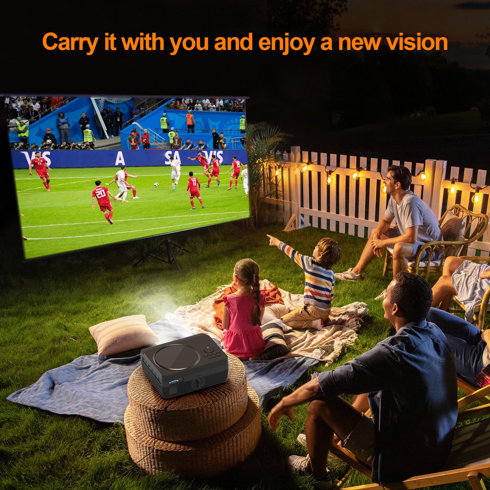 W11 Home Projector | 1080P, 260 ANSI, Android 9, Screen Mirror, Built-in DVD Player