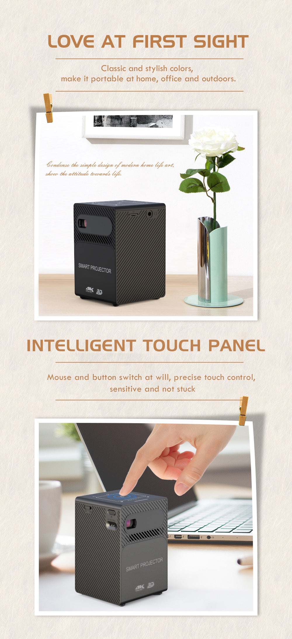 P18 DLP Mini Projector | 100 ANSI, Android 9, Built-in Battery, Pocket-Sized