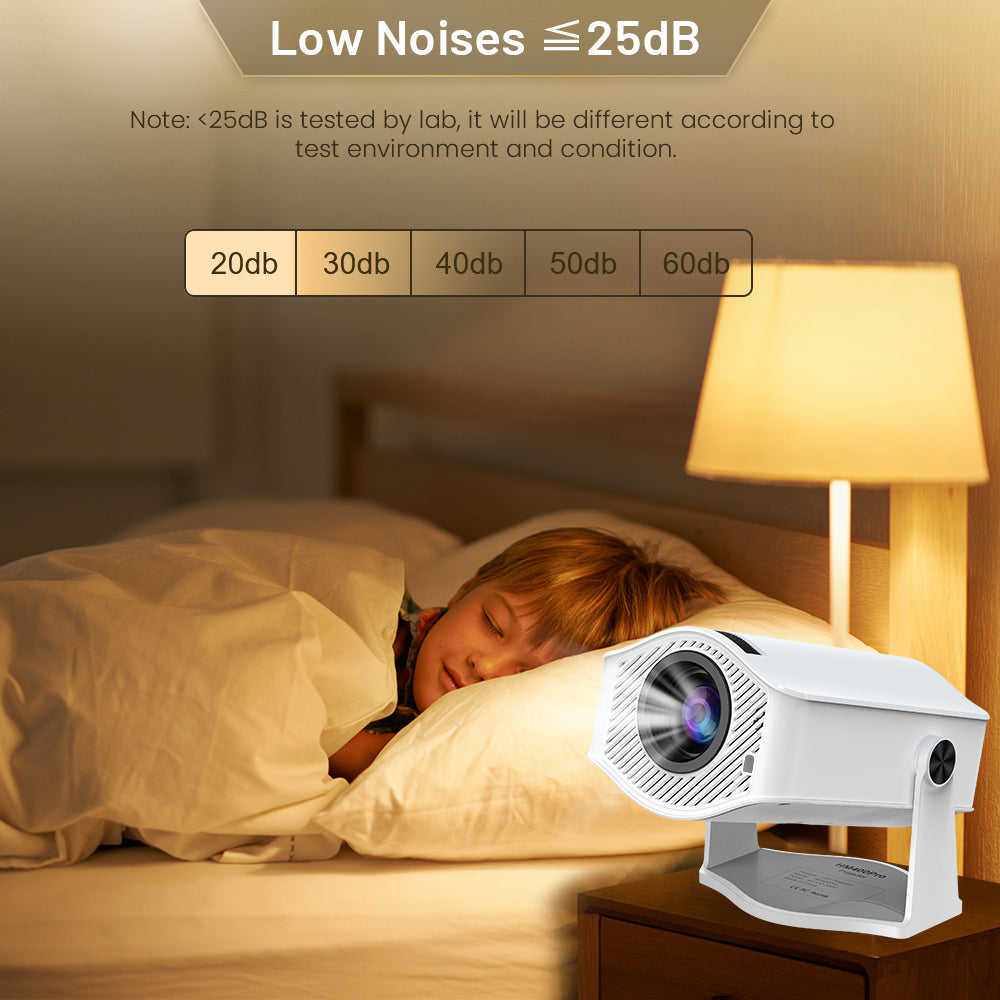 HM400Pro Mini Projector | 1280x720, Wi-Fi 6, BT 5.0, Android 11, 150ASNI
