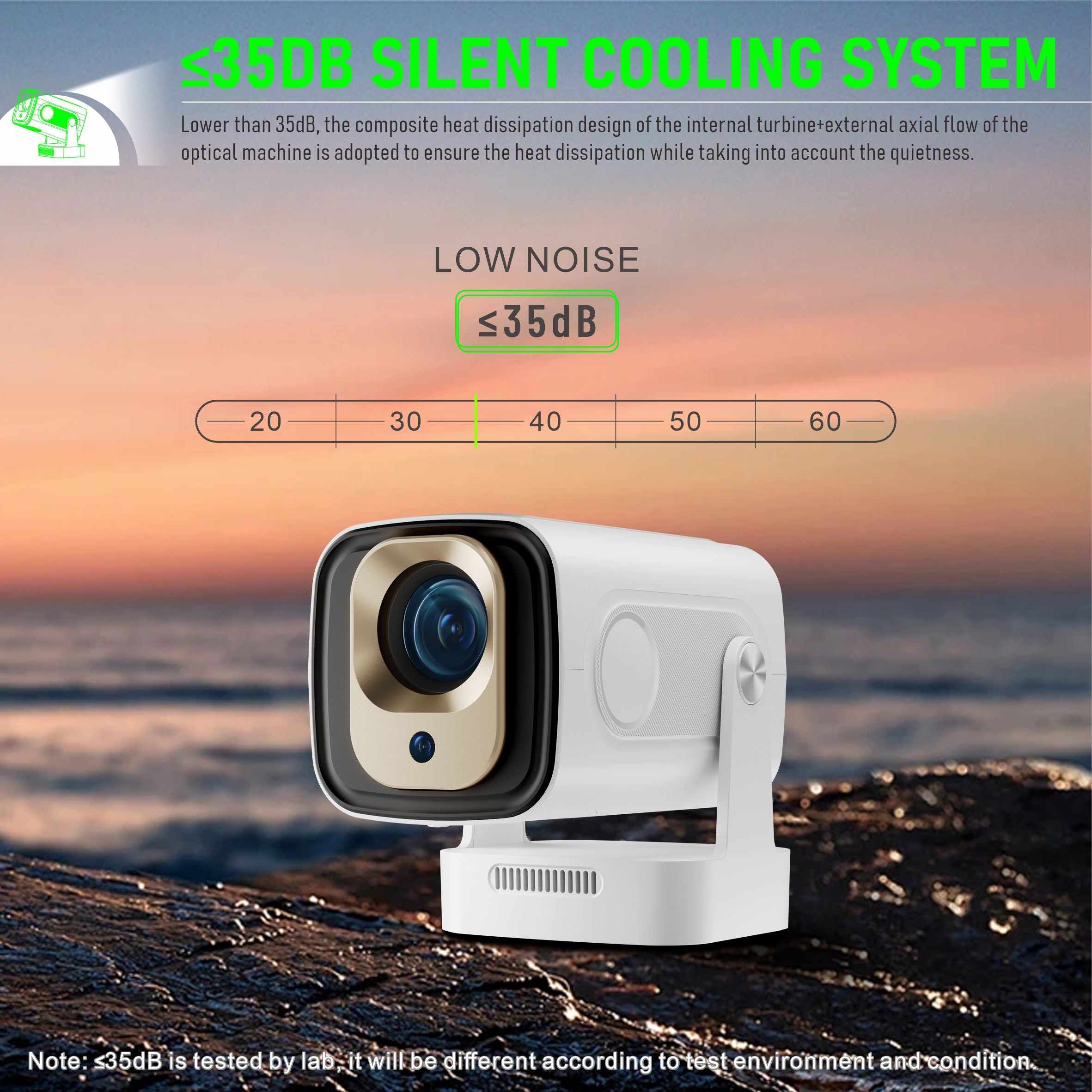 HY260Pro Mini Projector | 1080P, 200 ANSI, Android 11, Voice Control Remote