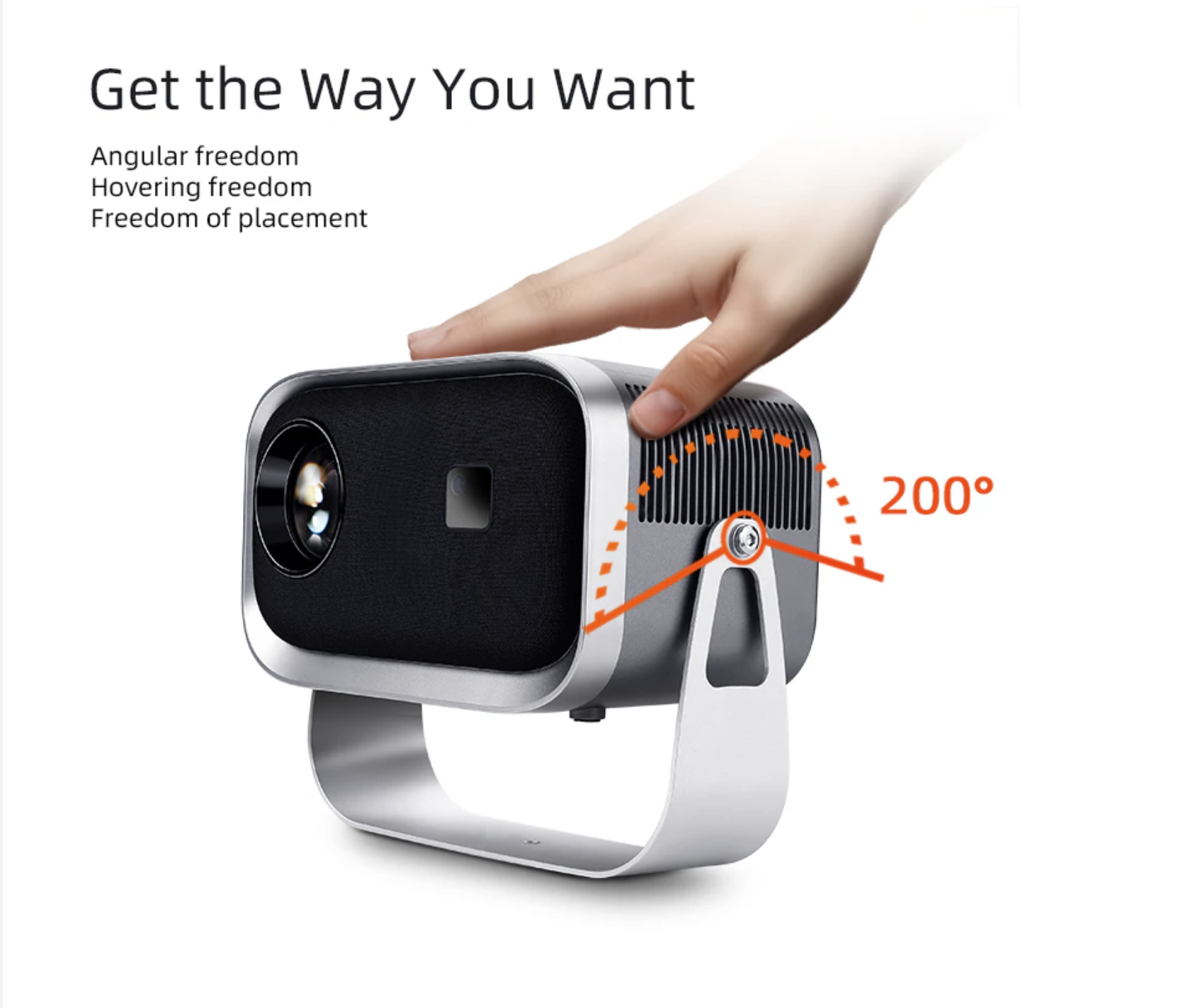 K6 Mini Projector | 720P, Android 9.0, Electric Focus, 150 ANSI Lumens