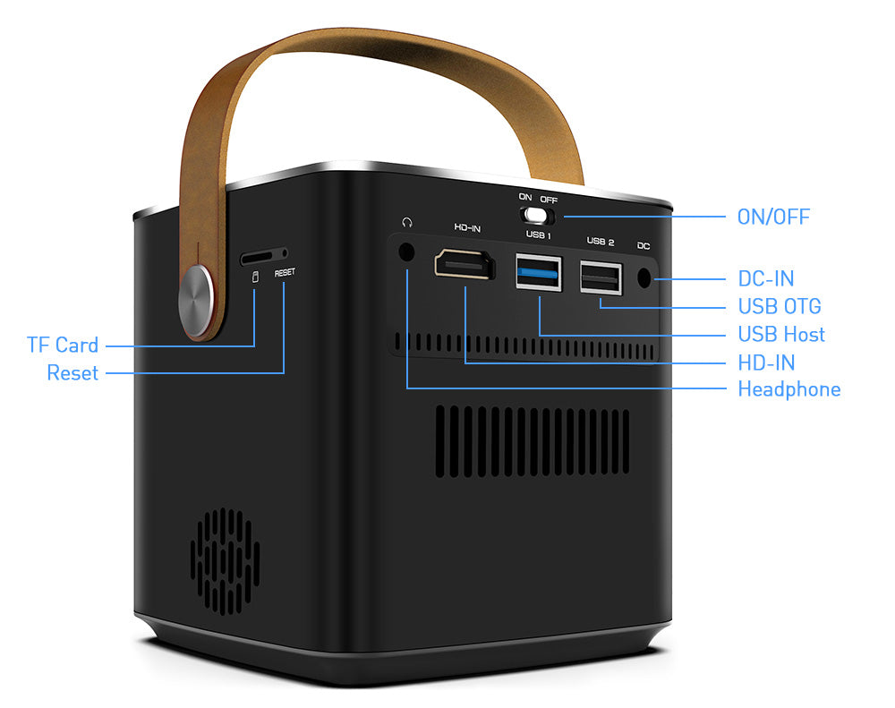 P12 DLP Mini Projector | 1080P, Pocket-Sized, 200 Lumens, Built-in Battery