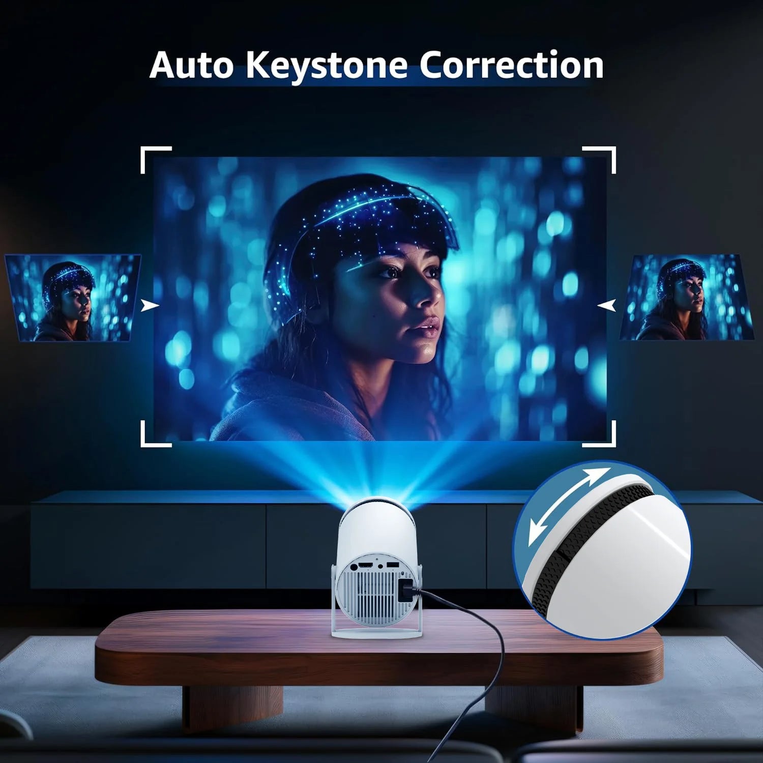 HY310 Mini Projector | 720P, Wi-Fi 6, BT 5.0, Android 11, Portable Projector